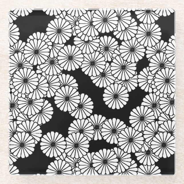 Art-Deco-Blume Glasuntersetzer (Vorderseite)