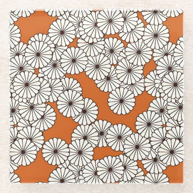 Art-Deco-Blume Glasuntersetzer (Vorderseite)