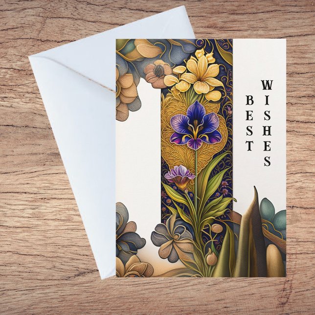 Art Deco Blume Hochzeit Herzlichen Glückwunsch Karte (Von Creator hochgeladen)