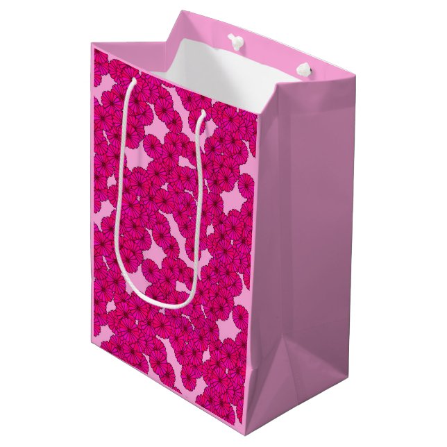 Art-Deco-Blume Mittlere Geschenktüte (Vorderseite Schrägansicht)