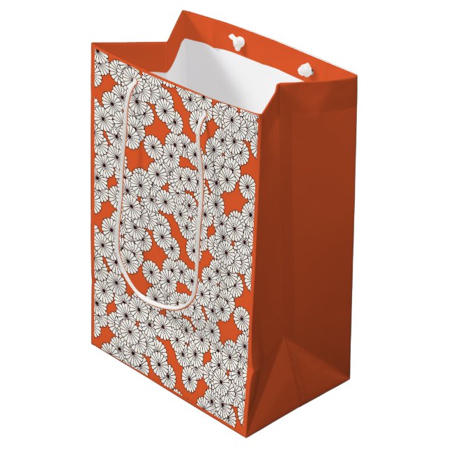 Art-Deco-Blume Mittlere Geschenktüte (Vorderseite Schrägansicht)
