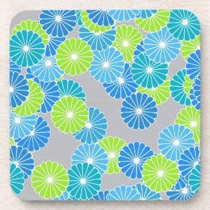 Art Deco Blume Muster - blau und lila grün Getränkeuntersetzer