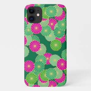 Art Deco Blume Muster - Grüntöne, Fuchsia Case-Mate iPhone Hülle