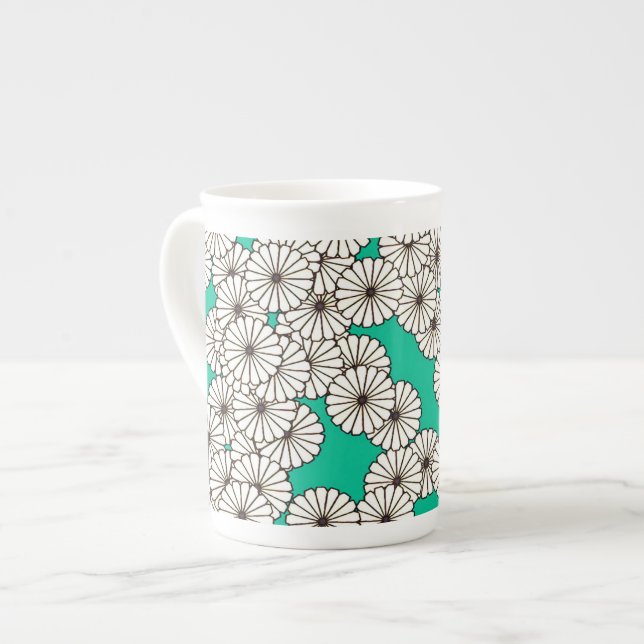 Art-Déco-Blume Prozellantasse (Vorderseite Links)