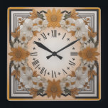 Art-Deco-Blume Quadratische Wanduhr<br><div class="desc">Großartiges Uhrendesign. Du wirst es wie andere Liebe bekommen. Sie können dieses Design auch für andere Produkte verwenden,  die Sie mögen,  oder Ihren Text anpassen und hinzufügen. Folgen Sie mir für mehr. Vielen Dank. Ich wünsche Ihnen einen schönen Tag.</div>