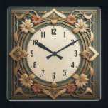 Art-Deco-Blume Quadratische Wanduhr<br><div class="desc">Großartiges Uhrendesign. Du wirst es wie andere Liebe bekommen. Sie können dieses Design auch für andere Produkte verwenden, die Sie mögen, oder Ihren Text anpassen und hinzufügen. Folgen Sie mir für mehr. Vielen Dank. Ich wünsche Ihnen einen schönen Tag.</div>