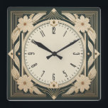 Art Deco Blume Quadratische Wanduhr<br><div class="desc">Großartiges Uhrendesign. Du wirst es wie andere Liebe bekommen. Sie können dieses Design auch für andere Produkte verwenden, die Sie mögen, oder Ihren Text anpassen und hinzufügen. Folgen Sie mir für mehr. Vielen Dank. Ich wünsche Ihnen einen schönen Tag.</div>