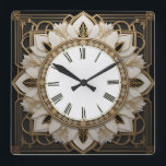 Art Deco Blume Quadratische Wanduhr<br><div class="desc">Großartiges Uhrendesign. Du wirst es wie andere Liebe bekommen. Sie können dieses Design auch für andere Produkte verwenden, die Sie mögen, oder Ihren Text anpassen und hinzufügen. Folgen Sie mir für mehr. Vielen Dank. Ich wünsche Ihnen einen schönen Tag.</div>