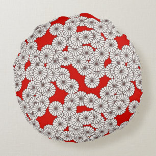 Art-Deco-Blume Rundes Kissen