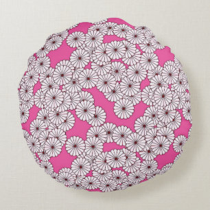 Art-Deco-Blume Rundes Kissen