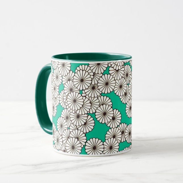 Art-Déco-Blume Tasse (Vorderseite Links)