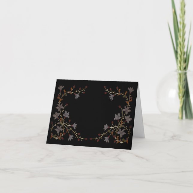 Art Deco Blumen auf Schwarz (Vorderseite)