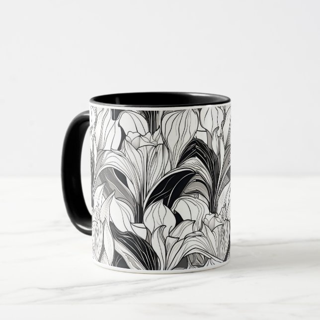 Art Deco Blumen Tasse (Vorderseite Links)