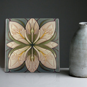 Art Deco Blumendekor für Wände Art Nouveau Keramik Fliese