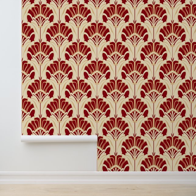 Art Deco Blumenmuster Tapete (Anwendung)