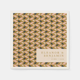 Art Deco Blush Gold Wedding Custom Serviette