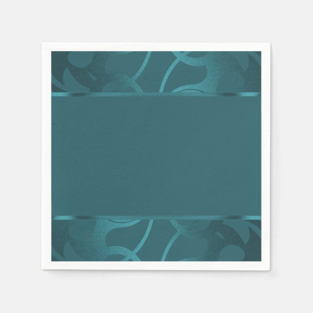Art Deco Border Aquamarin Serviette (Vorderseite)
