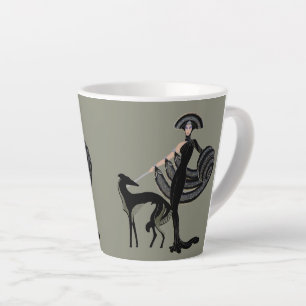 Art Deco Borzoi Latte Tasse