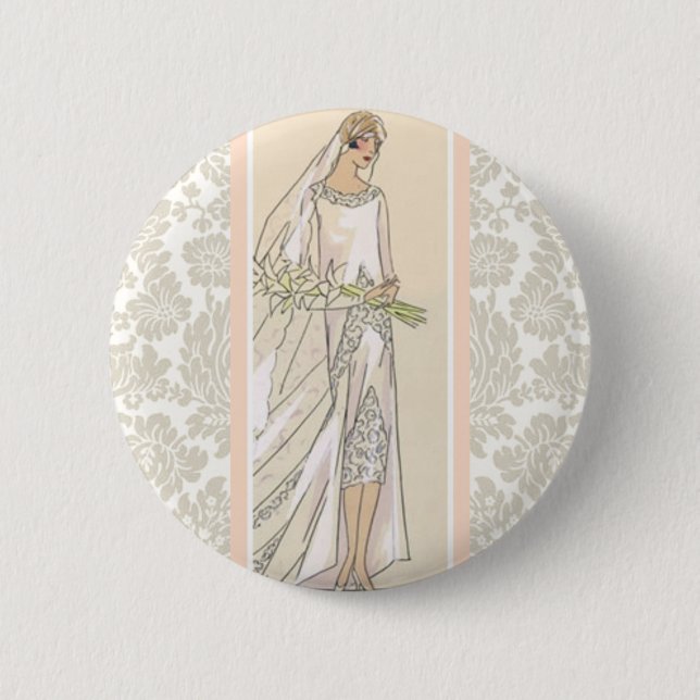 Art Deco Braut Button (Vorderseite)