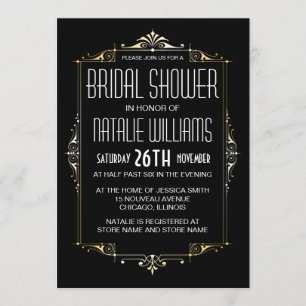 Art Deco Brautparty 20's Vintag Retro Einladung