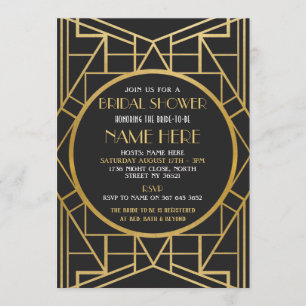 Art-Deco-Brautparty der 1920er Jahre Gatsby Party  Einladung