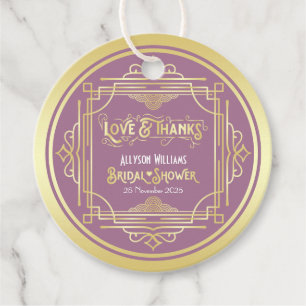 Art Deco Brautparty Gold Lilien Liebe & Dankbarkei Geschenkanhänger