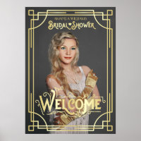 Art Deco Brautparty Ihr Foto Gold Willkommen hinzu