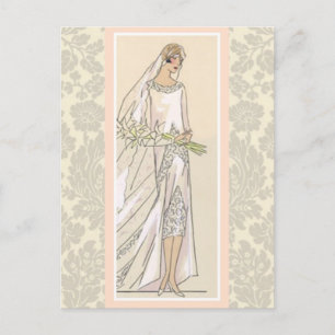 Art Deco Bride Postkarte