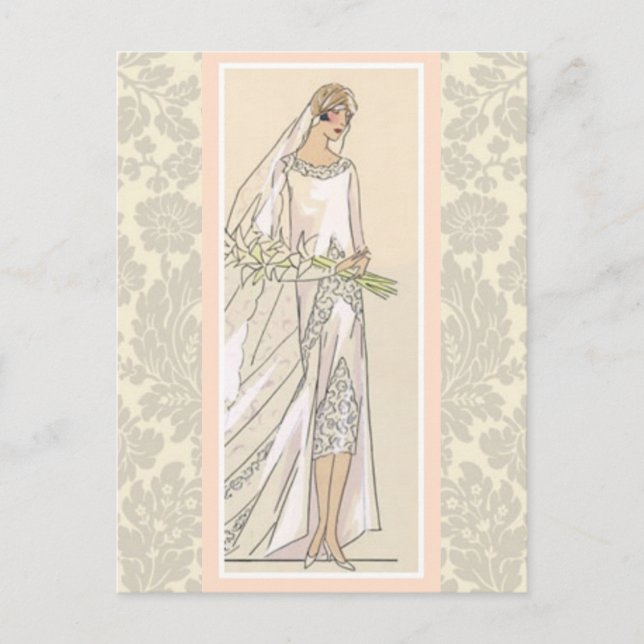 Art Deco Bride Postkarte (Vorderseite)