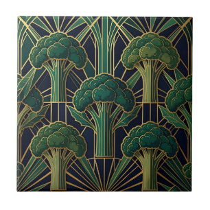Art Deco Brokkolimuster Fliese