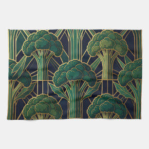 Art Deco Brokkolimuster Geschirrtuch