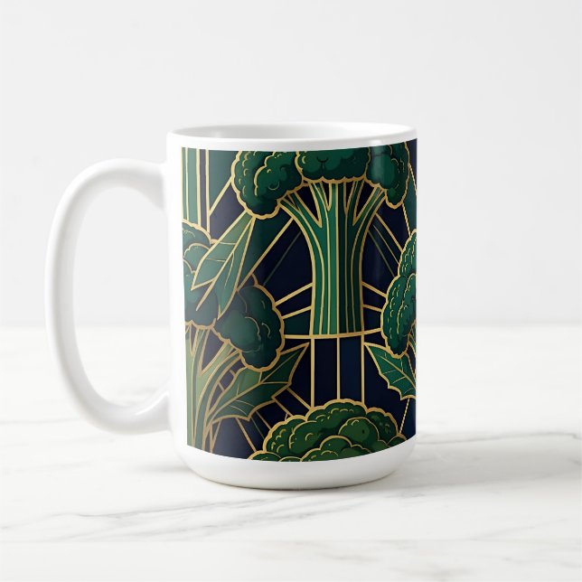 Art Deco Brokkolimuster Kaffeetasse (Links)