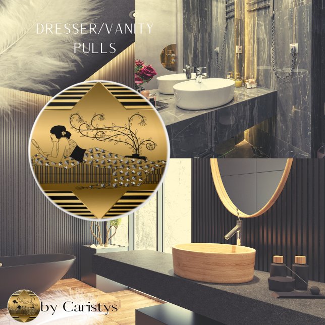 Art Deco Bronze Black Lady Relaxen Keramikknauf (Von Creator hochgeladen)