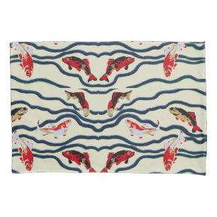 Art Deco Bunte Karpfen Schwimmen Marine Dekor Kissenbezug