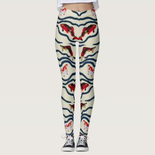 Art Deco Bunte Karpfen Schwimmen Marine Dekor Leggings