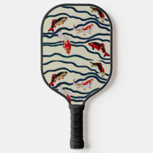 Art Deco Bunte Karpfen Schwimmen Marine Dekor Pickleball Schläger