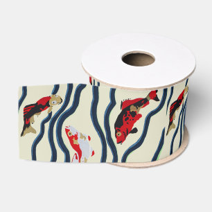Art Deco Bunte Karpfen Schwimmen Marine Dekor Ripsband