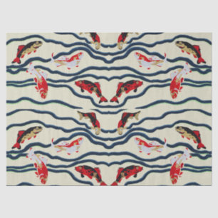 Art Deco Bunte Karpfen Schwimmen Marine Dekor Seidenpapier