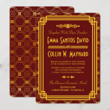 Art Deco Burgundy Wedding lädt ein