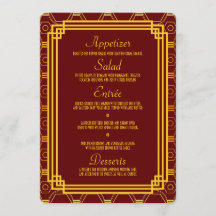Art Deco Burgundy Wedding Menü
