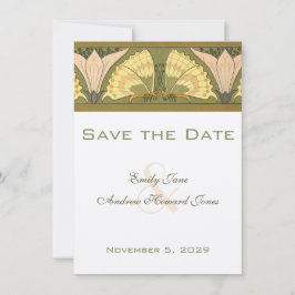 Art Deco Butterfly Calla Lily Einladung Hochzeit