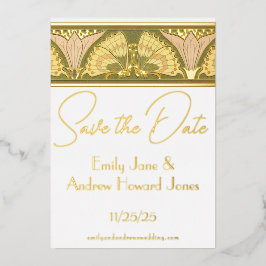Art Deco Butterfly Calla Lily Save the Date Folieneinladung
