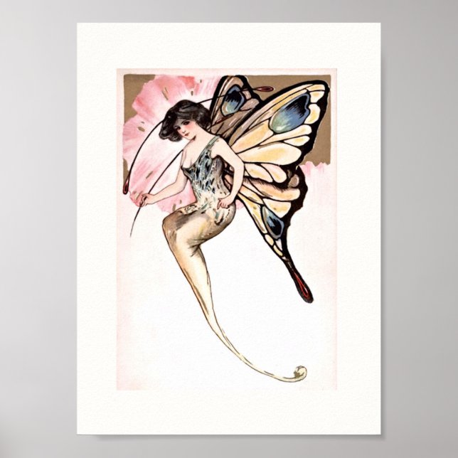 Art Deco Butterfly Fairy Poster (Vorne)
