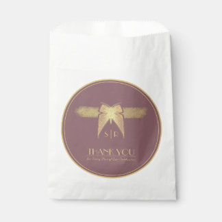 Art Deco Butterfly Pink Gold "Danke" Hochzeit Geschenktütchen