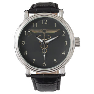 Art Deco Caduceus Armbanduhr