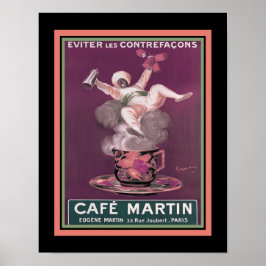 Art Deco Cafe Martin Coffee Ad Poster