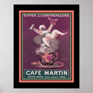 Art Deco Cafe Martin Kaffee Werbung Poster