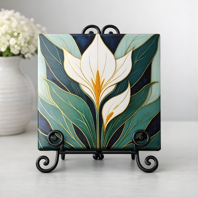 Art Deco Calla-Lilie-Blume Fliese (Von Creator hochgeladen)