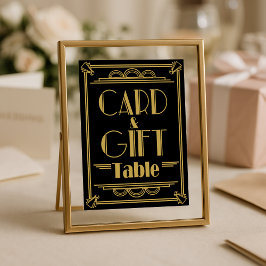 Art Deco Card and gift table wedding signs Poster
