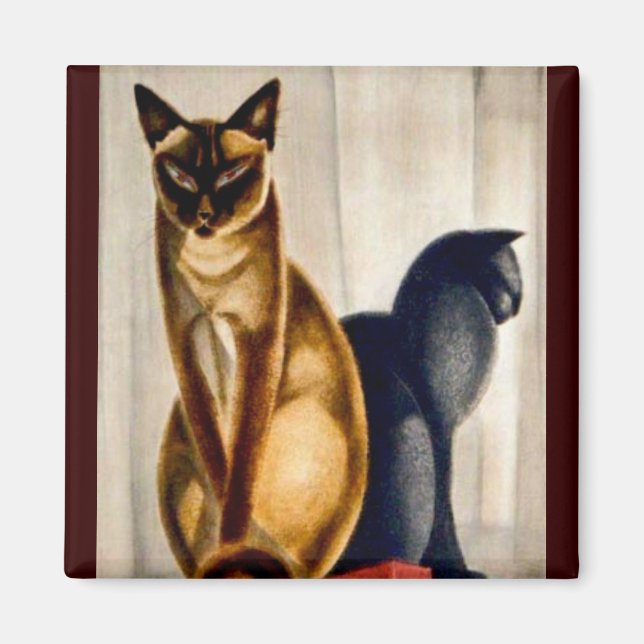 Art Deco Cats Magnet (Vorne)
